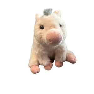 Plush Pig Toy for Small Pets - Cream and Pink